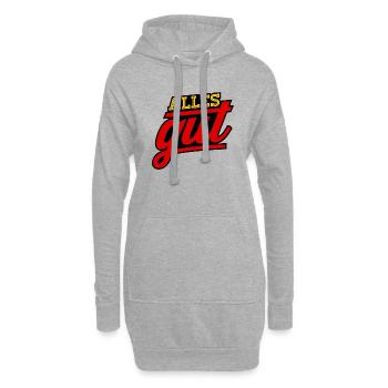 Alles gut gelb/rot - Hoodie-Kleid - Grau meliert - Vorne