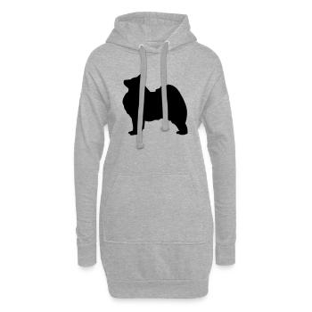 Samojede - Hoodie-Kleid - Grau meliert - Vorne