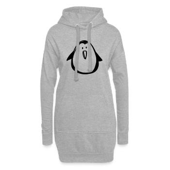 Pinguin - Zeichnung - Hoodie-Kleid - Grau meliert - Vorne