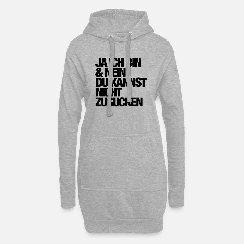 Ja - Ich bin - Hoodie-Kleid - Grau meliert