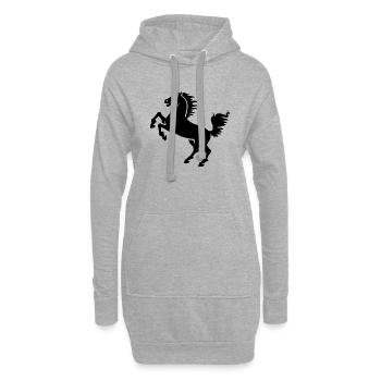 horse291 - Hoodie-Kleid - Grau meliert - Vorne