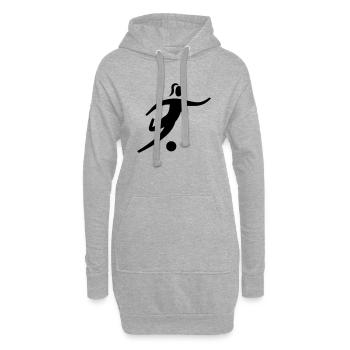 FEMMES DE FOOTBALL icône - Sweat-shirt à capuche long Femme - gris chiné - Devant