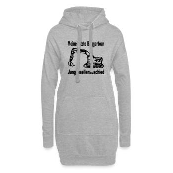 Junggesellenabschied - Einmal noch baggern - Hoodie-Kleid - Grau meliert - Vorne