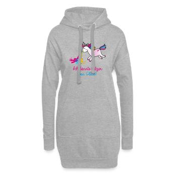 kotzen vor glück , einhorn, kotzendes einhorn, ein - Hoodie-Kleid - Grau meliert - Vorne