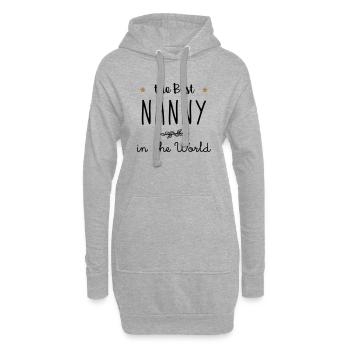 The best nanny in the world - Sweat-shirt à capuche long Femme - gris chiné - Devant