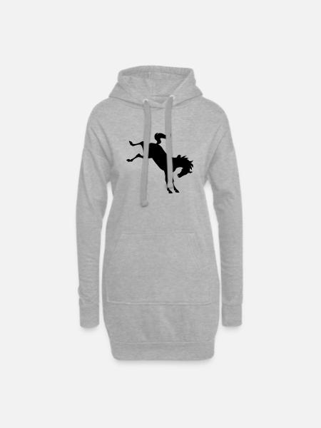 Ausfeerendes cheval - Sweat-shirt à capuche long Femme - gris chiné