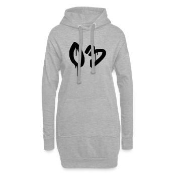 Tag : 03 - Sweat-shirt à capuche long Femme - gris chiné - Devant
