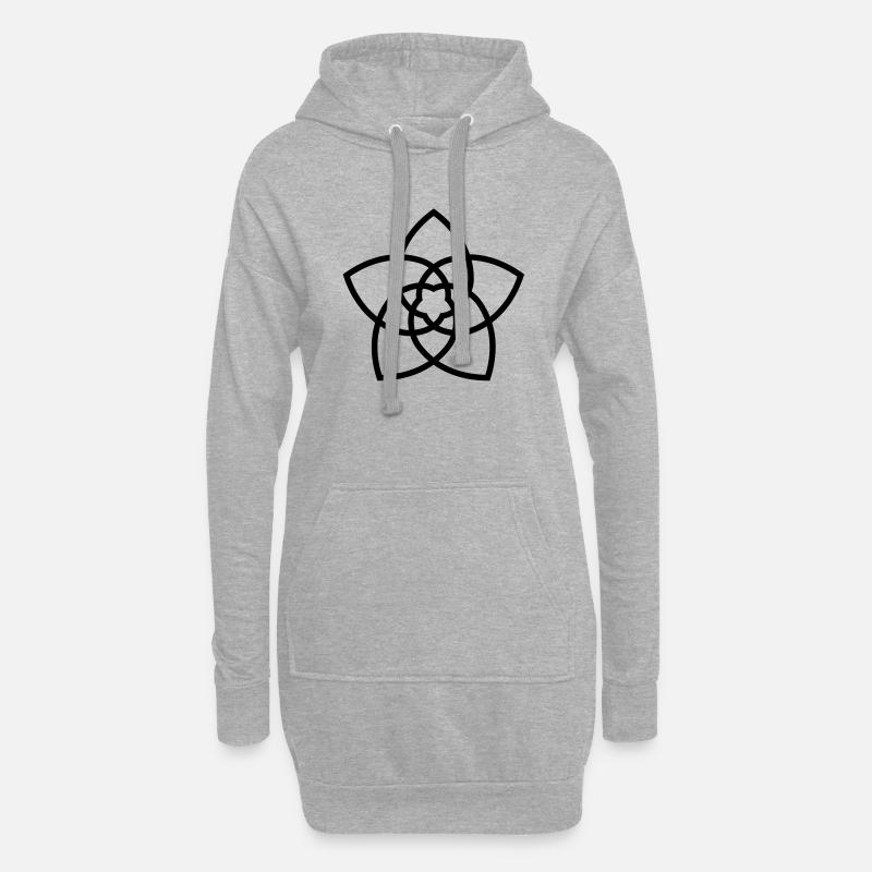 venusblume__blume_der_liebe_5x5 - Hoodie-Kleid - Grau meliert