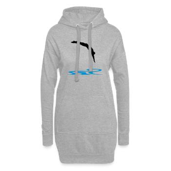Schwimmer, Schwimmen - Hoodie-Kleid - Grau meliert - Vorne