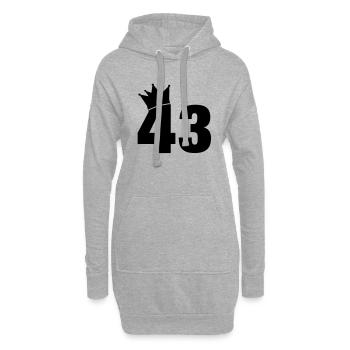 43_krone_f1 - Hoodie-Kleid - Grau meliert - Vorne