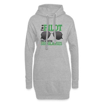 Je suis un pilote - Sweat-shirt à capuche long Femme - gris chiné - Devant
