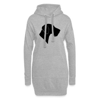 Kopf Deutsch Drahthaar - Hoodie-Kleid - Grau meliert - Vorne