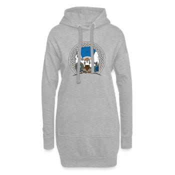 Sheep Marry Viking / Schaf Marry als Wikinger - Hoodie-Kleid - Grau meliert - Vorne