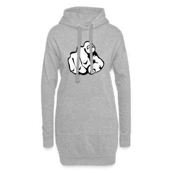 60 Zeigefinger - Hoodie-Kleid - Grau meliert - Vorne