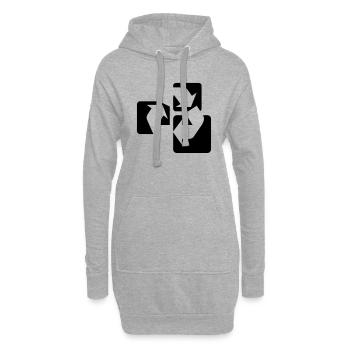 Recyle Symbol / symbole Recyclage - Sweat-shirt à capuche long Femme - gris chiné - Devant