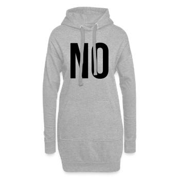 no - Sweat-shirt à capuche long Femme - gris chiné - Devant