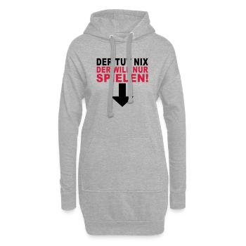 der tut nix der will nur spielen - Hoodie-Kleid - Grau meliert - Vorne