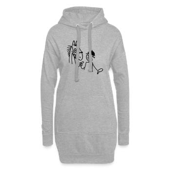 Ross und Reiter - Hoodie-Kleid - Grau meliert - Vorne