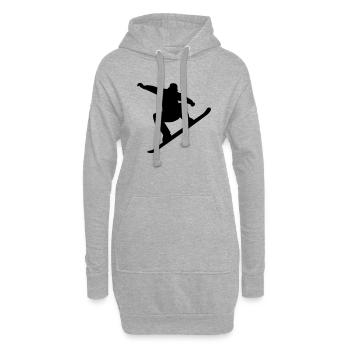 Snowboarding - Hoodie-Kleid - Grau meliert - Vorne