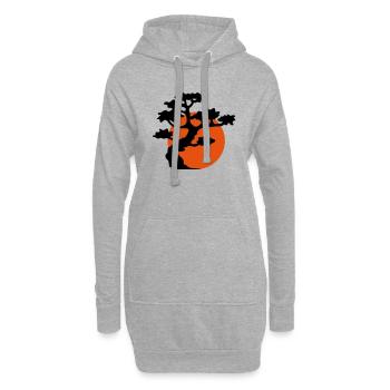 sonne abend mond nacht baum dekoration cool gaertn - Hoodie-Kleid - Grau meliert - Vorne