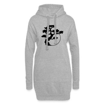kreis sonne abend mond nacht baum dekoration cool - Hoodie-Kleid - Grau meliert - Vorne
