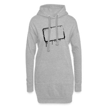 Cadre de graffiti - Sweat-shirt à capuche long Femme - gris chiné - Devant