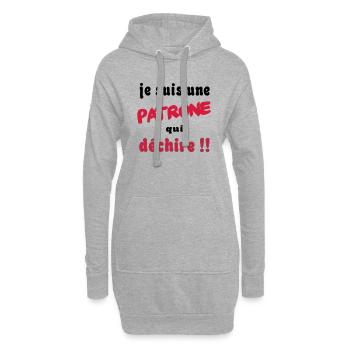Je suis une patrone qui déchire - Sweat-shirt à capuche long Femme - gris chiné - Devant