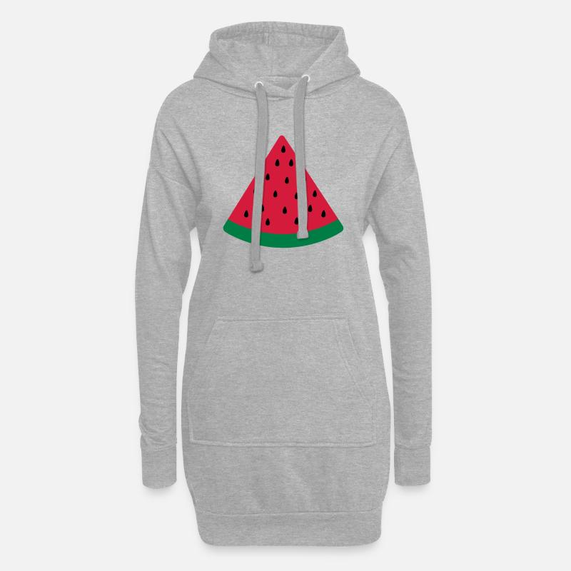 Wassermelone - Hoodie-Kleid - Grau meliert