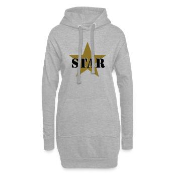 Star for heroes and winner - Sweat-shirt à capuche long Femme - gris chiné - Devant