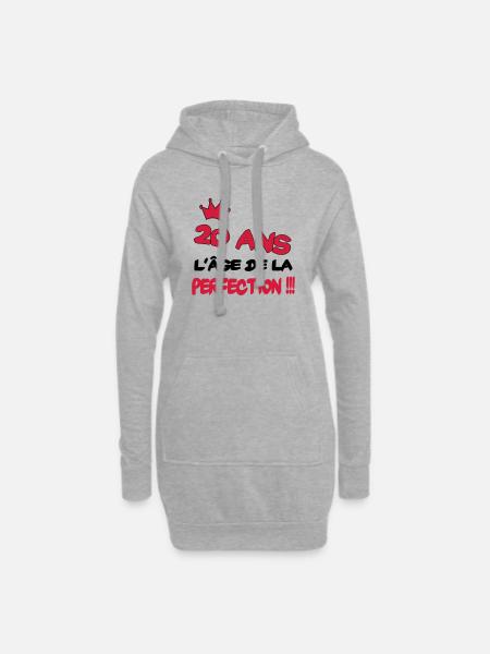 20 ans l'âge de la perfection - Hoodie-Kleid - Grau meliert