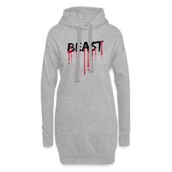 goutte de sang bodybuilder bête mode monstre fort - Sweat-shirt à capuche long Femme - gris chiné - Devant