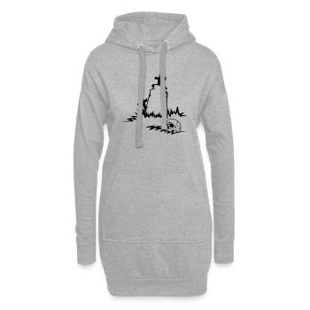 Grab kreuz verhängnisvoll cimetiere gott krabbe knallt tod - Hoodie-Kleid - Grau meliert - Vorne