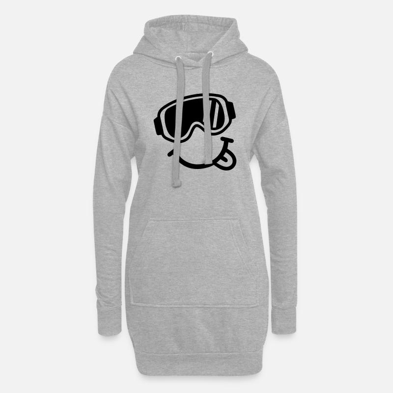 Ski - Hoodie-Kleid - Grau meliert