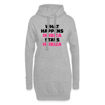 What happens in Ibiza stays in Ibiza - Sweat-shirt à capuche long Femme - gris chiné - Devant