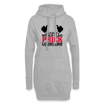 world class prick - Hoodie Dress - heather grey - Front