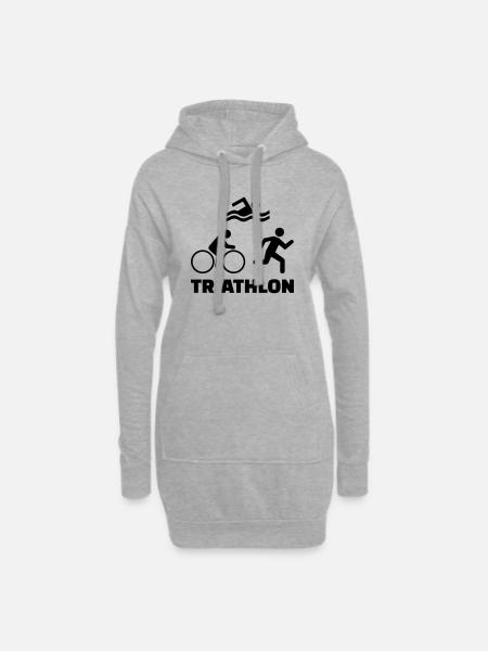 Triathlon - Hoodie-Kleid - Grau meliert