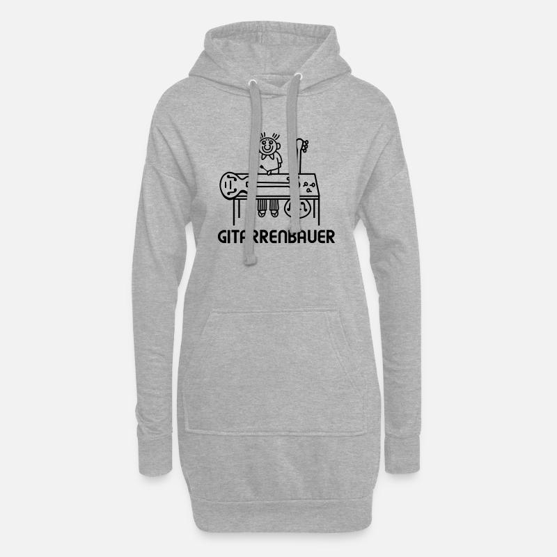 Gitarrenbauer Gitarre - Hoodie-Kleid - Grau meliert