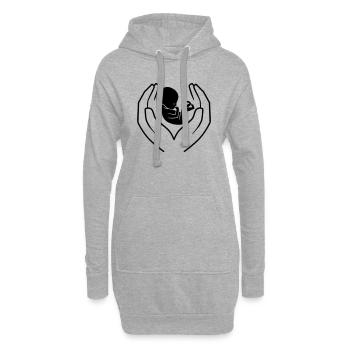baby in hands - Hoodie-Kleid - Grau meliert - Vorne