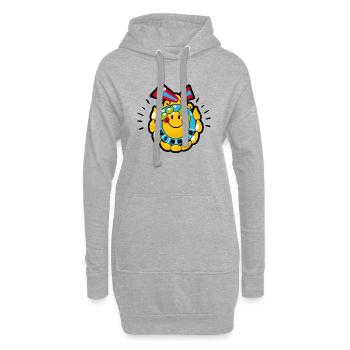 Smiley Winning Medal - Hoodie-Kleid - Grau meliert - Vorne