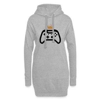 gamer - Hoodie-Kleid - Grau meliert - Vorne
