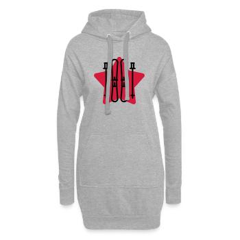 Skifahren Skifahrer Sport Ski Spieler - Hoodie-Kleid - Grau meliert - Vorne