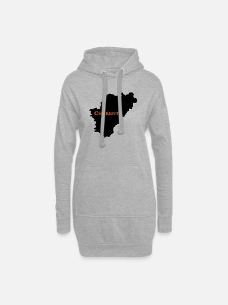 charente - Sweat-shirt à capuche long Femme - gris chiné
