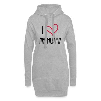 Muttertag / Mama / Mutter / Mutti / Mother's day - Hoodie-Kleid - Grau meliert - Vorne
