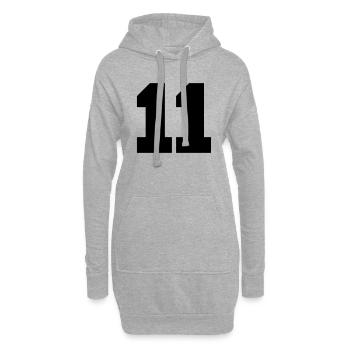 11 - Sweat-shirt à capuche long Femme - gris chiné - Devant