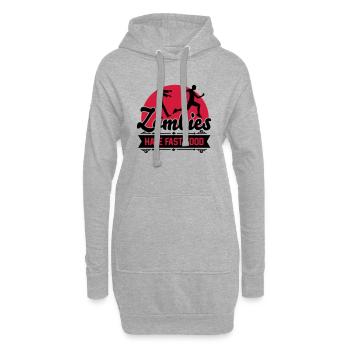 Zombies hate fast food - Zombie - Humor - Jogger - Sweat-shirt à capuche long Femme - gris chiné - Devant