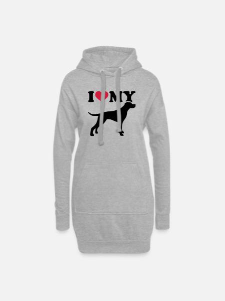 English Pointer - Hoodie-Kleid - Grau meliert