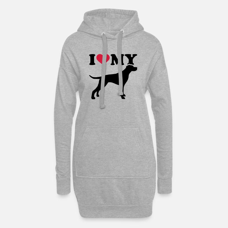 English Pointer - Hoodie-Kleid - Grau meliert
