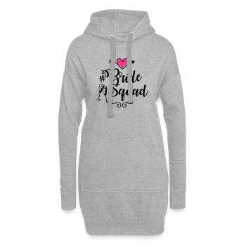 bride squad heart - Hoodie-Kleid - Grau meliert - Vorne