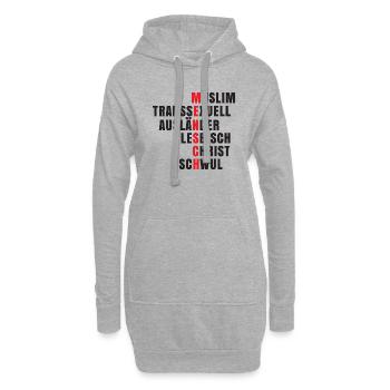 Antirassismus - Mensch - Hoodie-Kleid - Grau meliert - Vorne