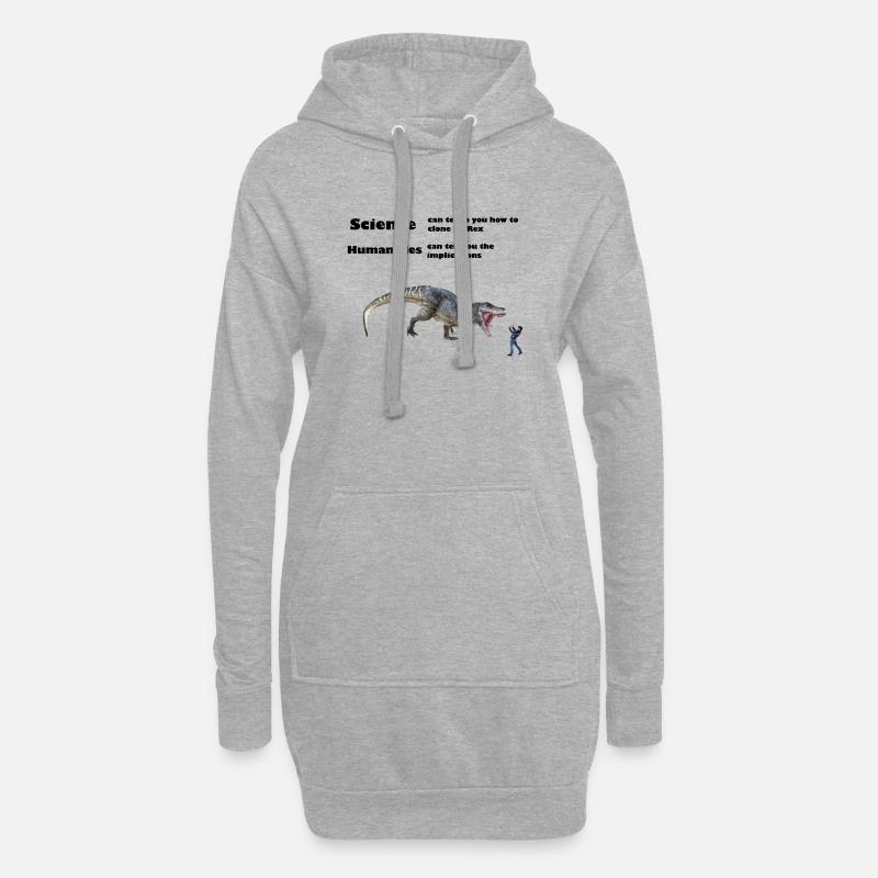 T-Rex - Sciences et sciences humaines - Sweat-shirt à capuche long Femme - gris chiné